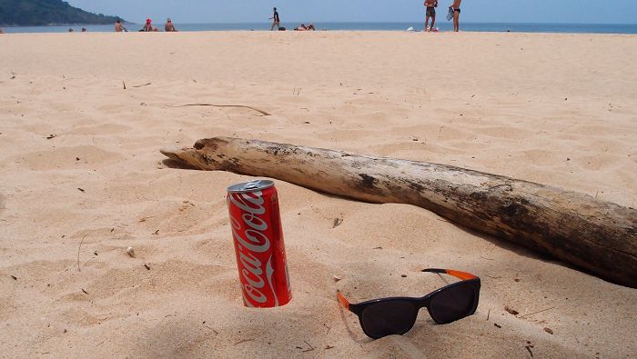 coke,sunglasses and beach